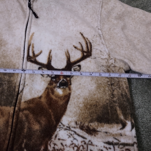 Deer Print Fleece Jacket Size M - Picture 2 of 5